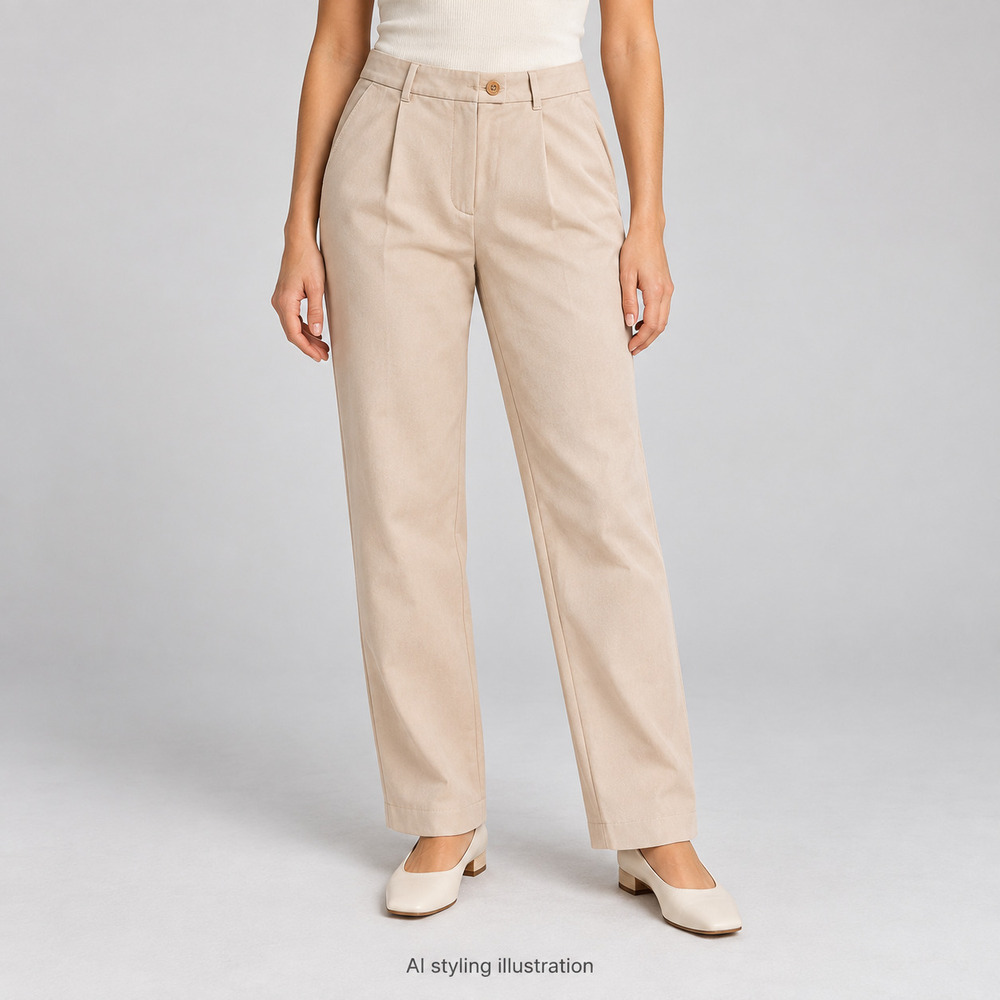 Abercrombie & Fitch Beige Straight Leg Trousers Size 6